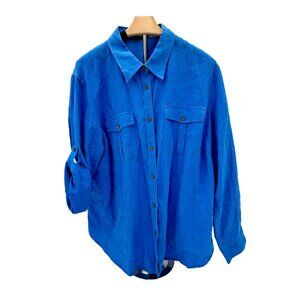 Ralph Lauren 100% Linen Electric Blue Long Sleeve